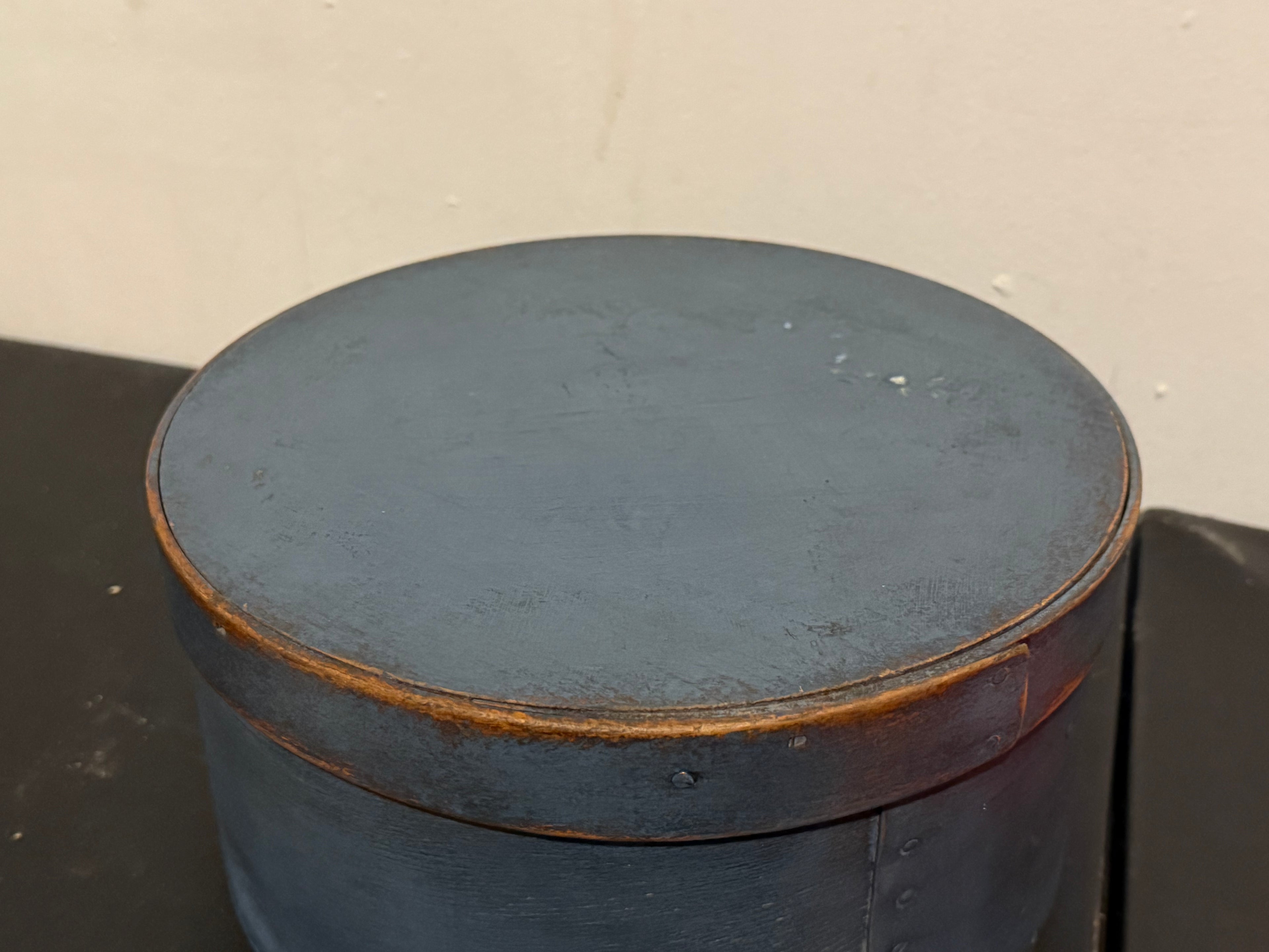 Early Antique Pantry Box in Blue Paint