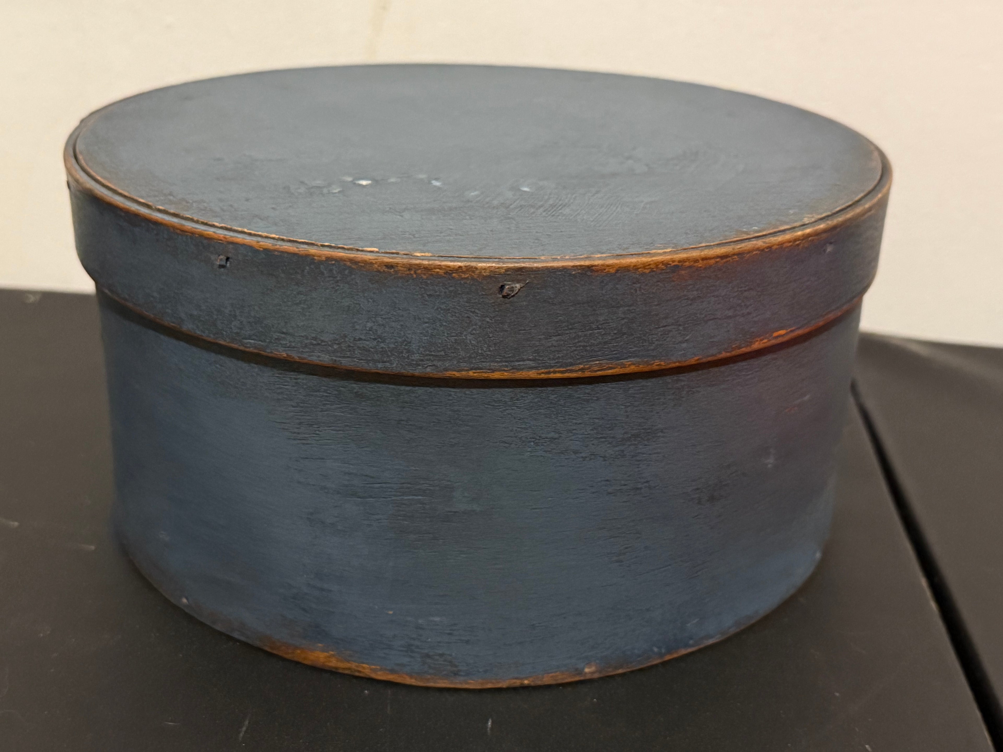 Early Antique Pantry Box in Blue Paint
