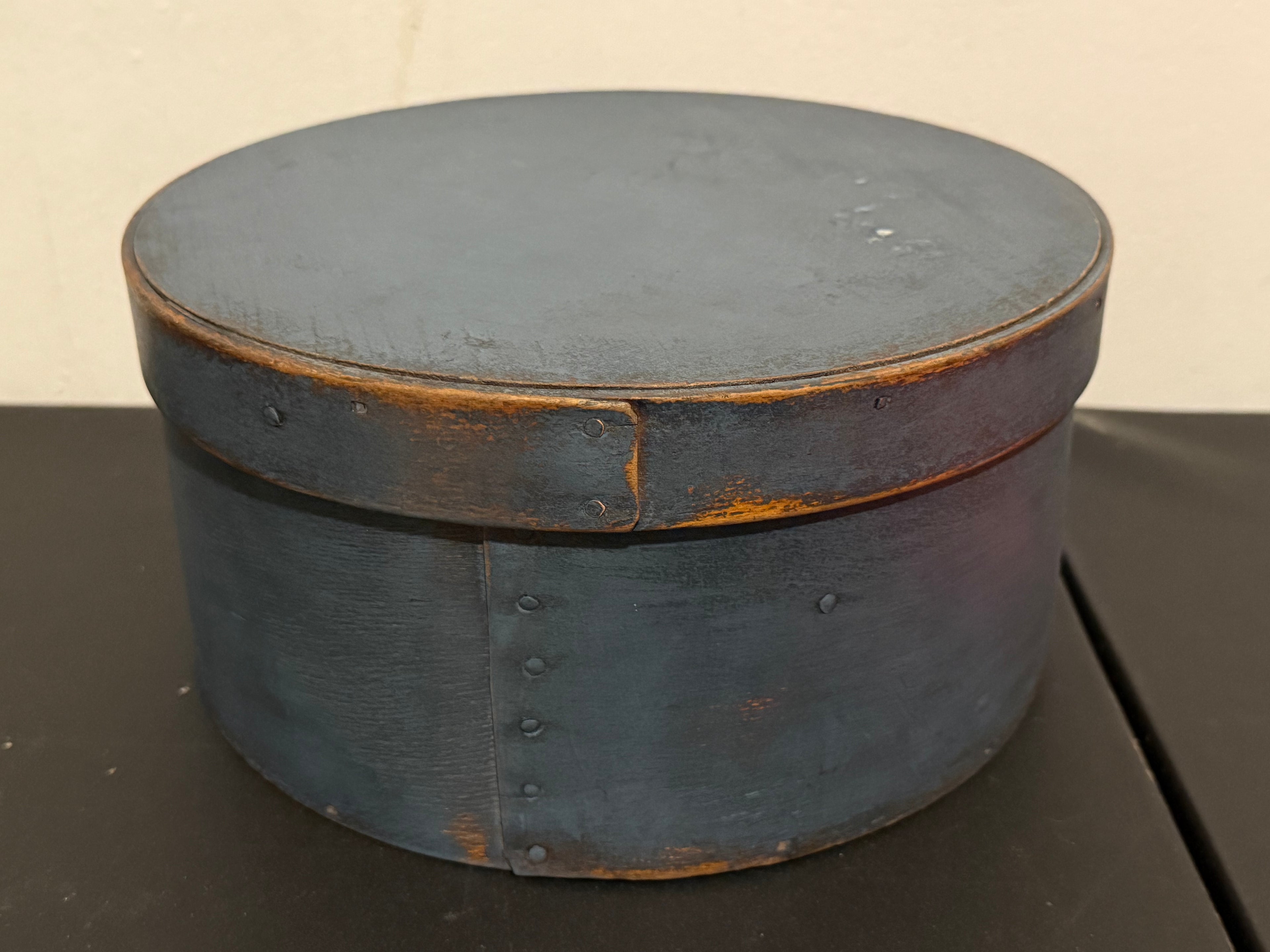 Early Antique Pantry Box in Blue Paint