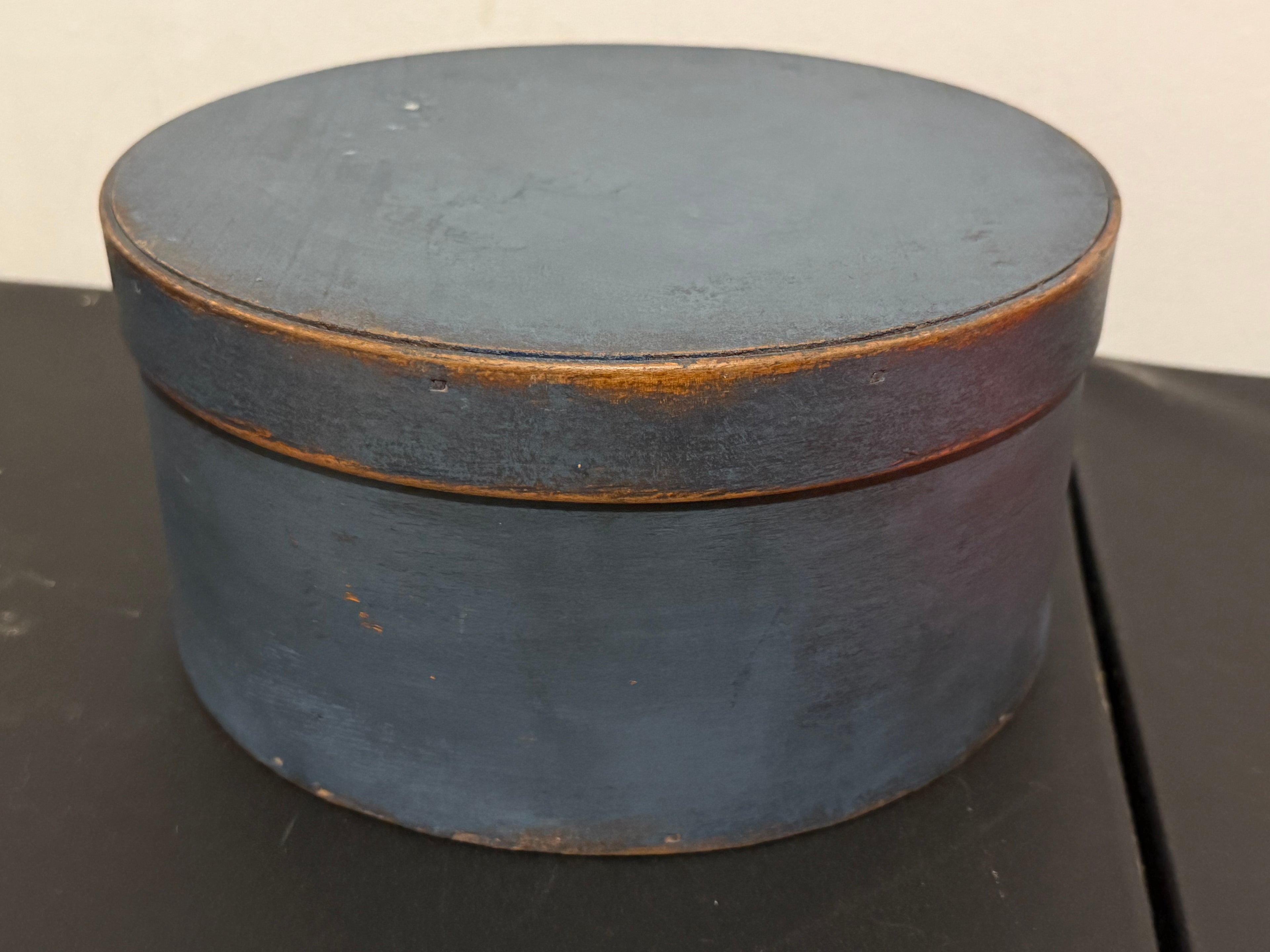 Early Antique Pantry Box in Blue Paint